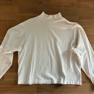 Pacificotton Cream Mockneck Long Sleeve Top